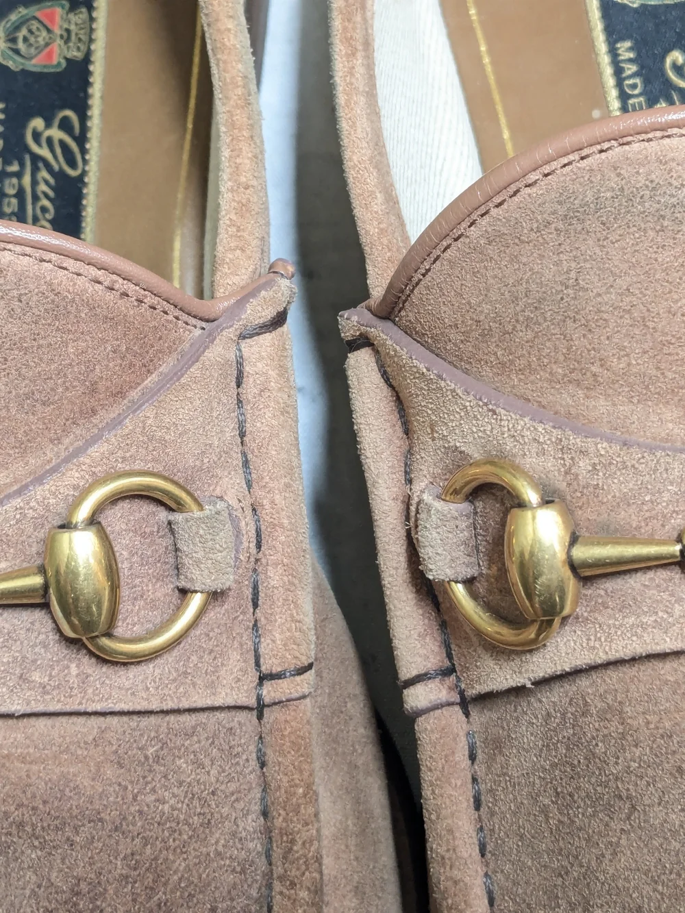 Gucci Brown Suede Horsebit Loafers - Men's US 10